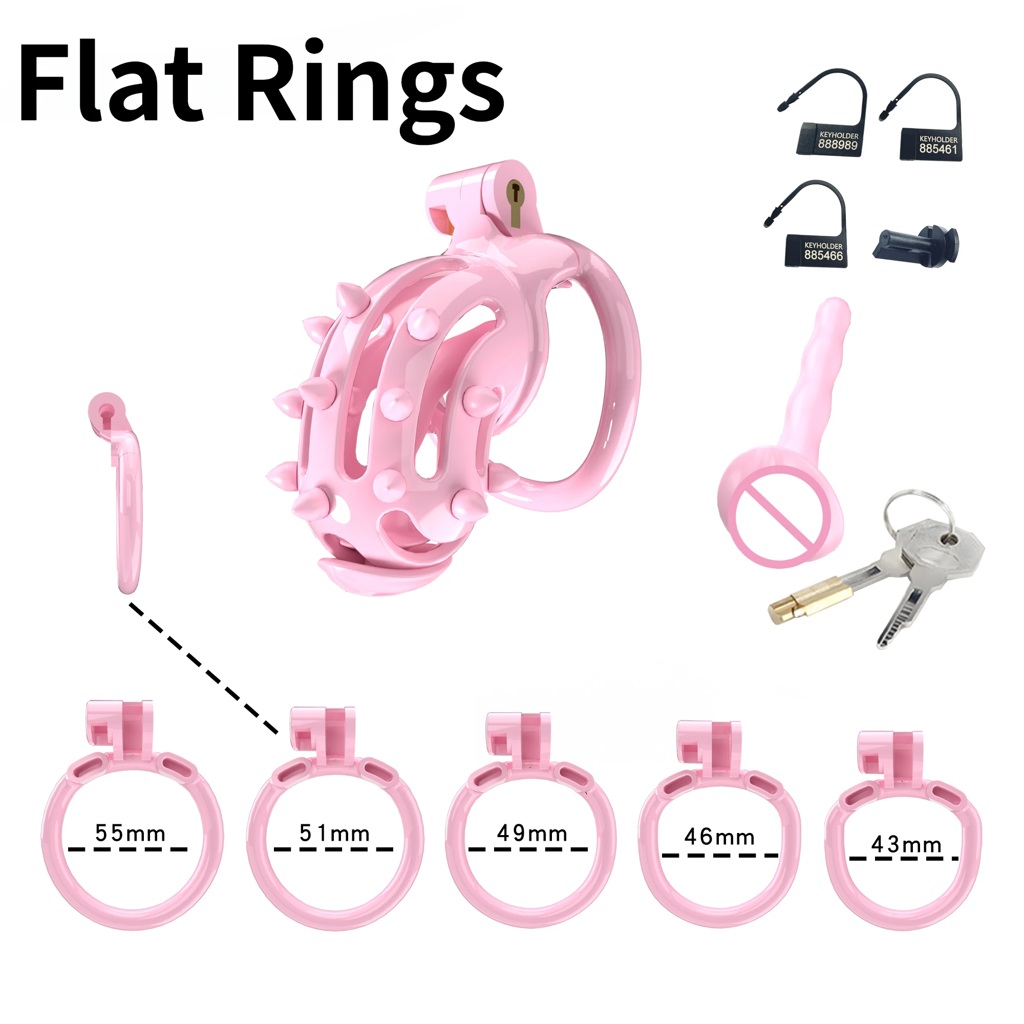 2024 Male Chastity Cage Chastity Device ABS Penis Bondage Cock Cage Silicone Spikes Massage Stimulation Penis BDSM Chastity Belt