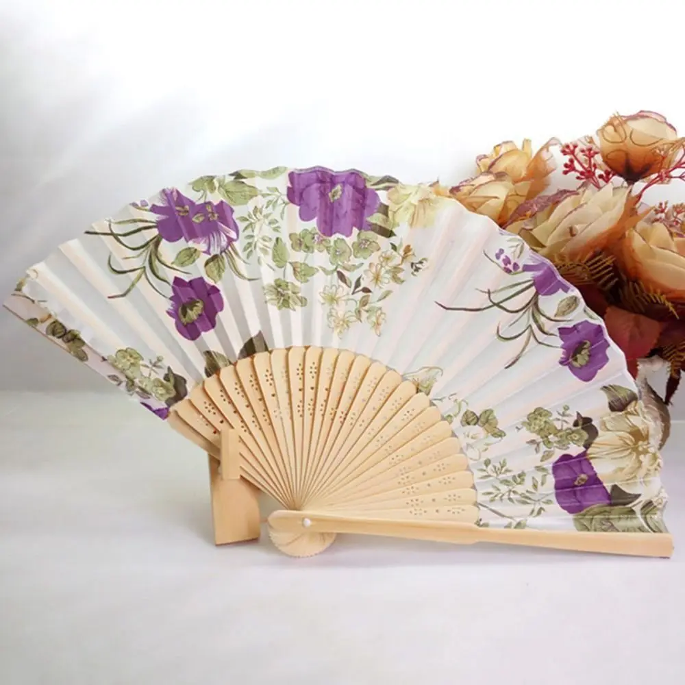 Chinese Japanese Style Photography Prop Vintage Home Decoration Colorful Ornament Folding Fan Fan Wedding Gifts