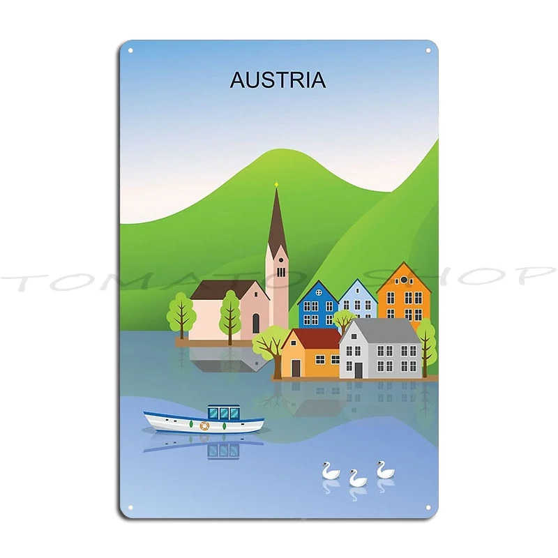 Austria Metal Plaque Poster Living Room Personalized Wall Decor Garage Decoration Designing  Tin Sign Poster