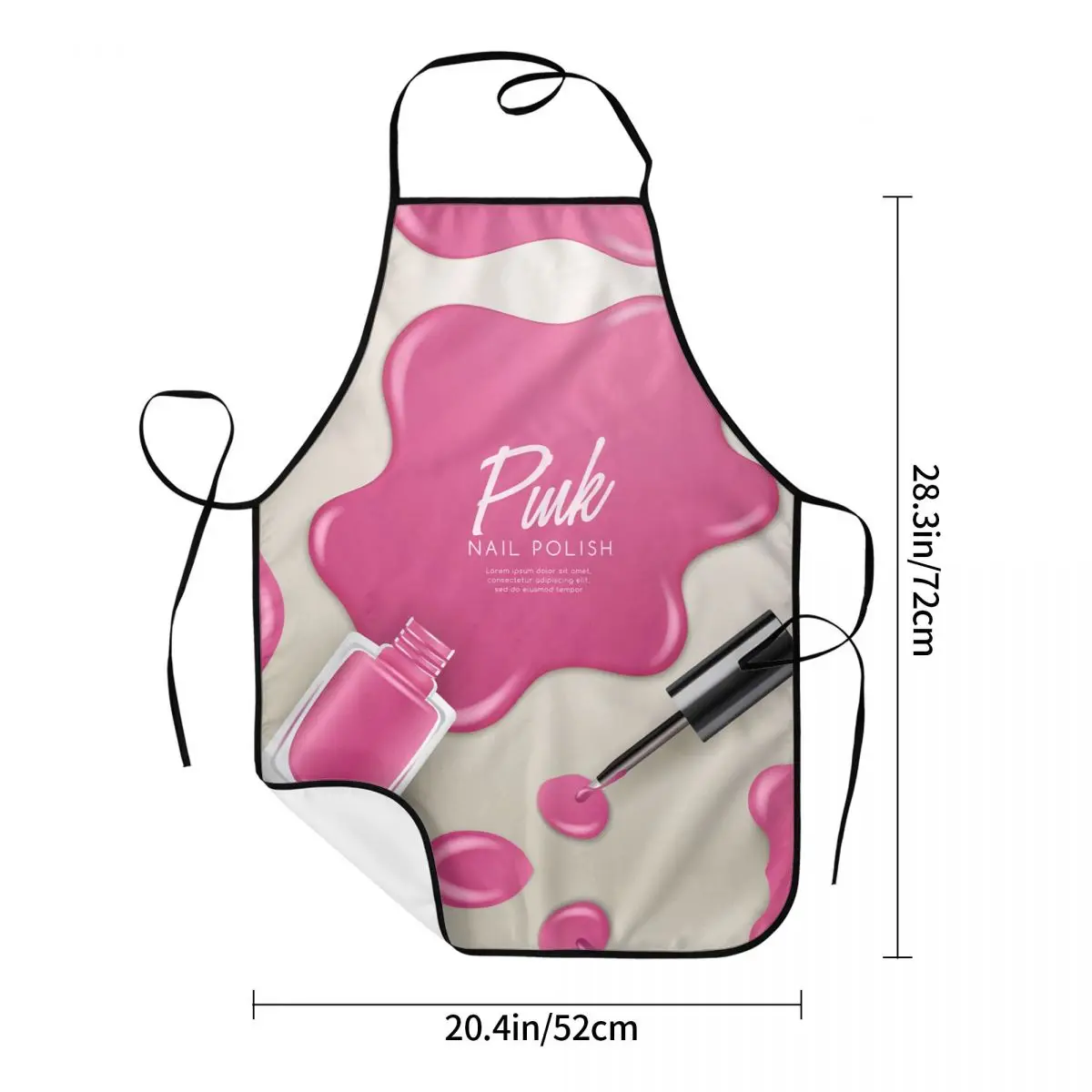 Pink Nail Polish Art Aprons for Men Women Manicure Manicurist Adult Kitchen Chef Bib Tablier Cuisine Cooking Baking Gardening