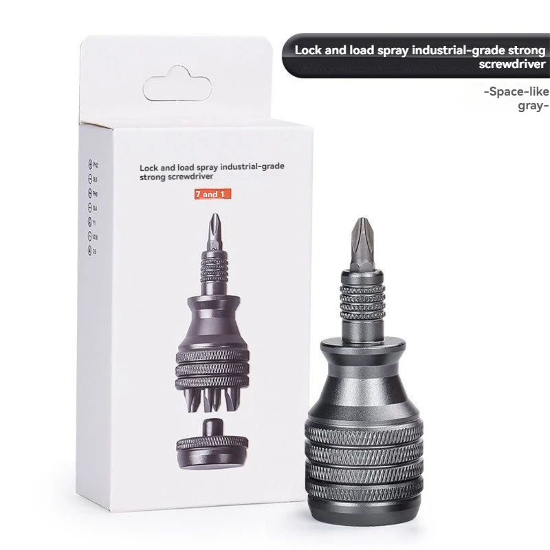 

Маленький стальной пистолет из алюминиевого сплава 7-в-1, многофункциональная отвертка, инструмент для обслуживания, костюм, крестообразный одно слово, многоцелевая пакетная головка