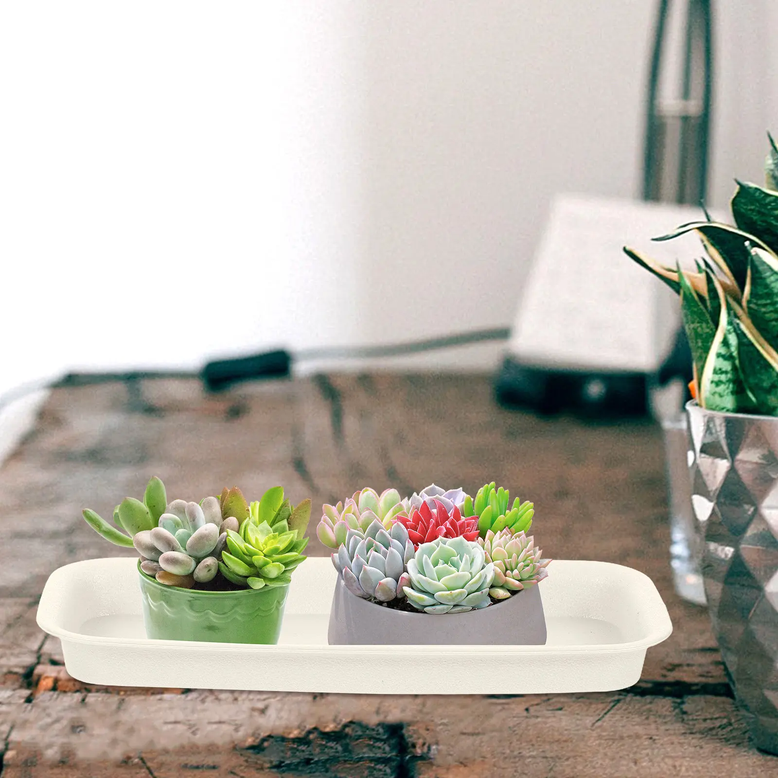 

Набор из 3 поддонов для цветочных горшков с контролем дренажа, сверхпрочные пластиковые подставки для растений, УФ-стойкие, для балкона и сада