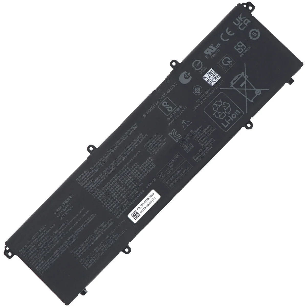 11.61V 63Wh Laptop Battery C31N2019-1 For ASUS VivoBook Pro 14 15 OLED M3401Q K3400PA M3500QA M3500QC