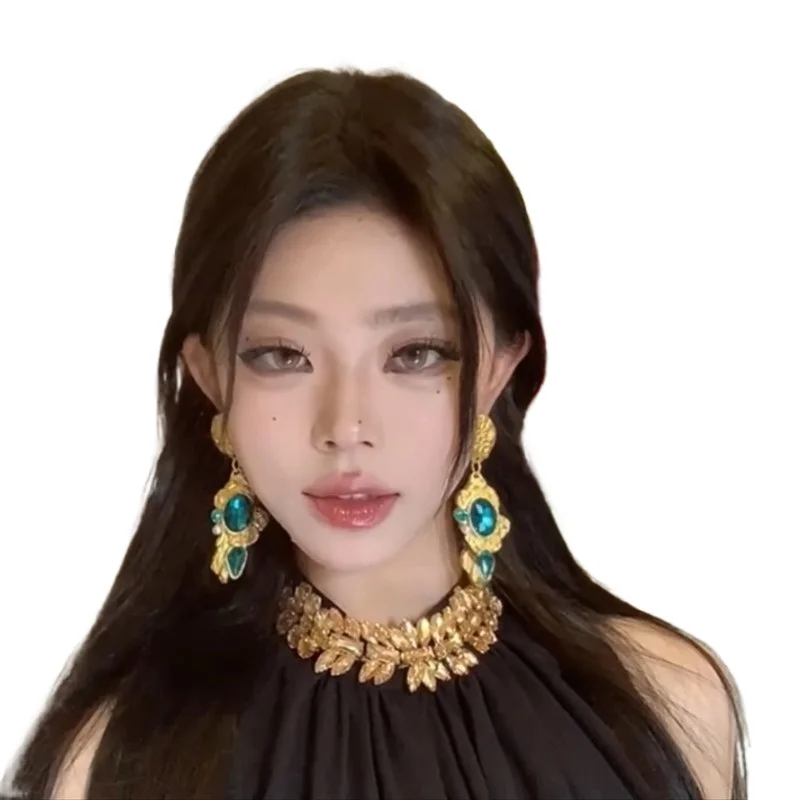 

Европейские и американские модные средневековые серьги, преувеличенные длинные легкие, роскошные, элитные серьги в придворном стиле для тяжелой промышленности