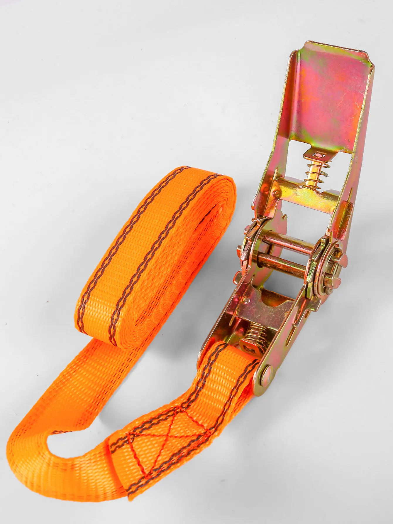 Two meters long lashing rope Polyester + ratchet lock Storage rope Cargo lashing strap No slack on the goods Orange ribbon Can h