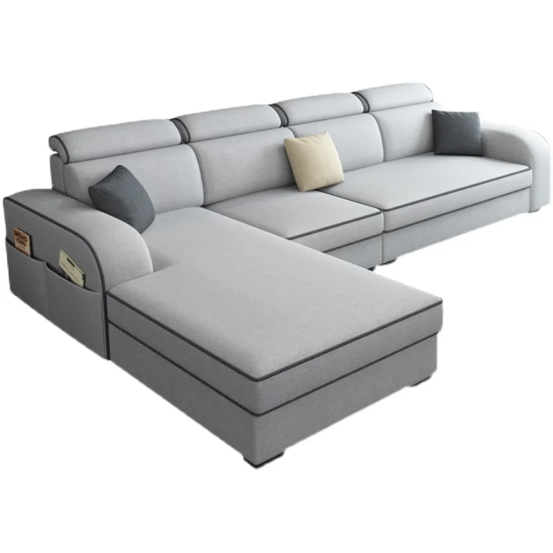 

New Arrival Modern Nordic Fabric Sofa Set No-Wash Technical Cloth Small Apartments Casual Living Room Modular Detachable