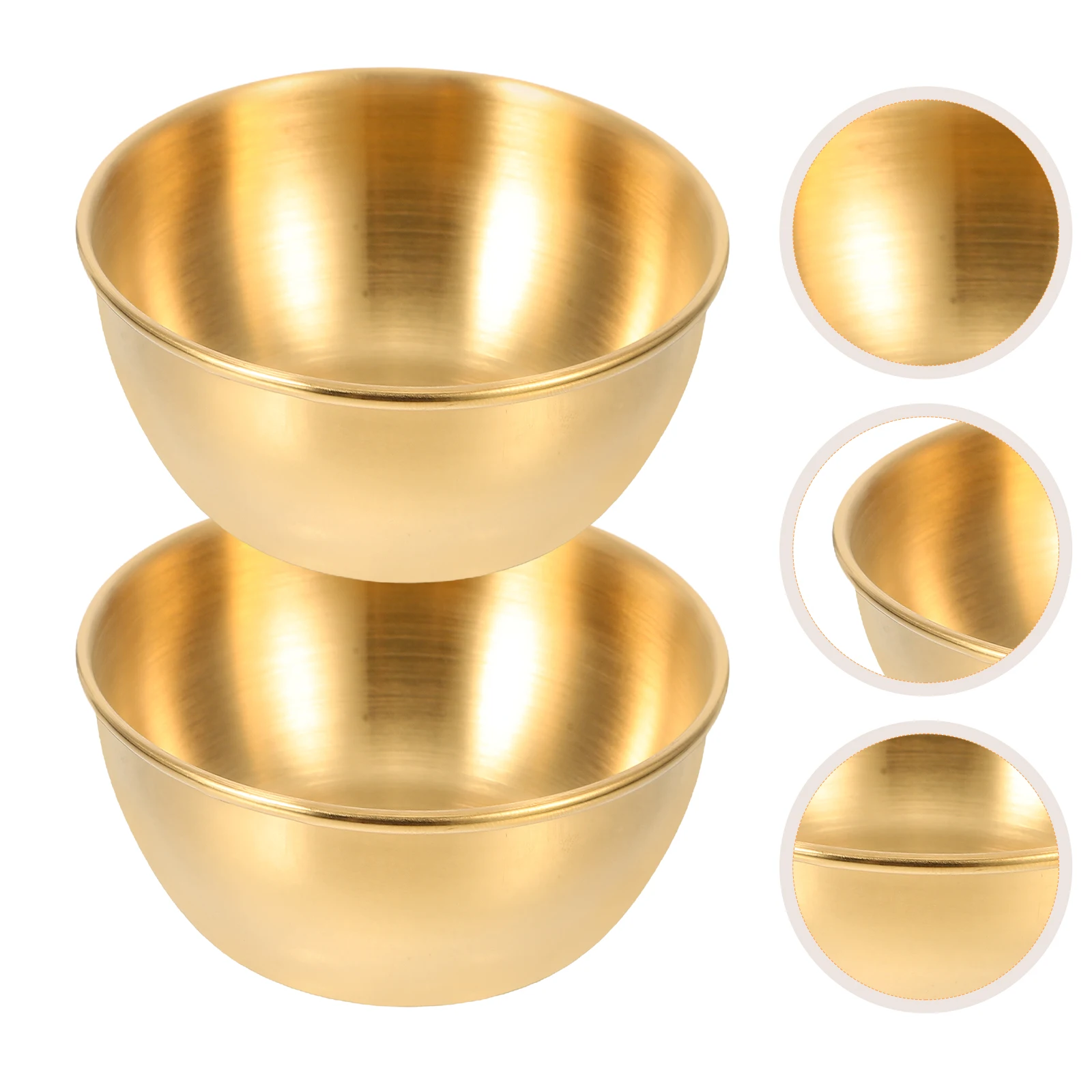 

5pcs Stainless Steel Round Small Dishes Deep Wide Mixing Bowls Sauce Plates Food Serving Home Restaurant Catering