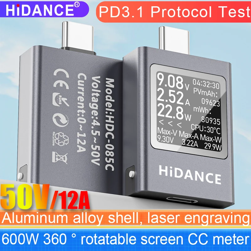13 w 1 Tester typu C Cyfrowy woltomierz DC Amperomierz Miernik napięcia prądu Amperomierz Amperomierz Ładowarka Power Bank Detektor stopu