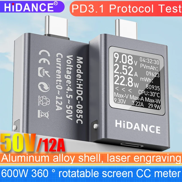 13 w 1 Tester typu C Cyfrowy woltomierz DC Amperomierz Miernik napięcia prądu Amperomierz Amperomierz Ładowarka Power Bank Detektor stopu