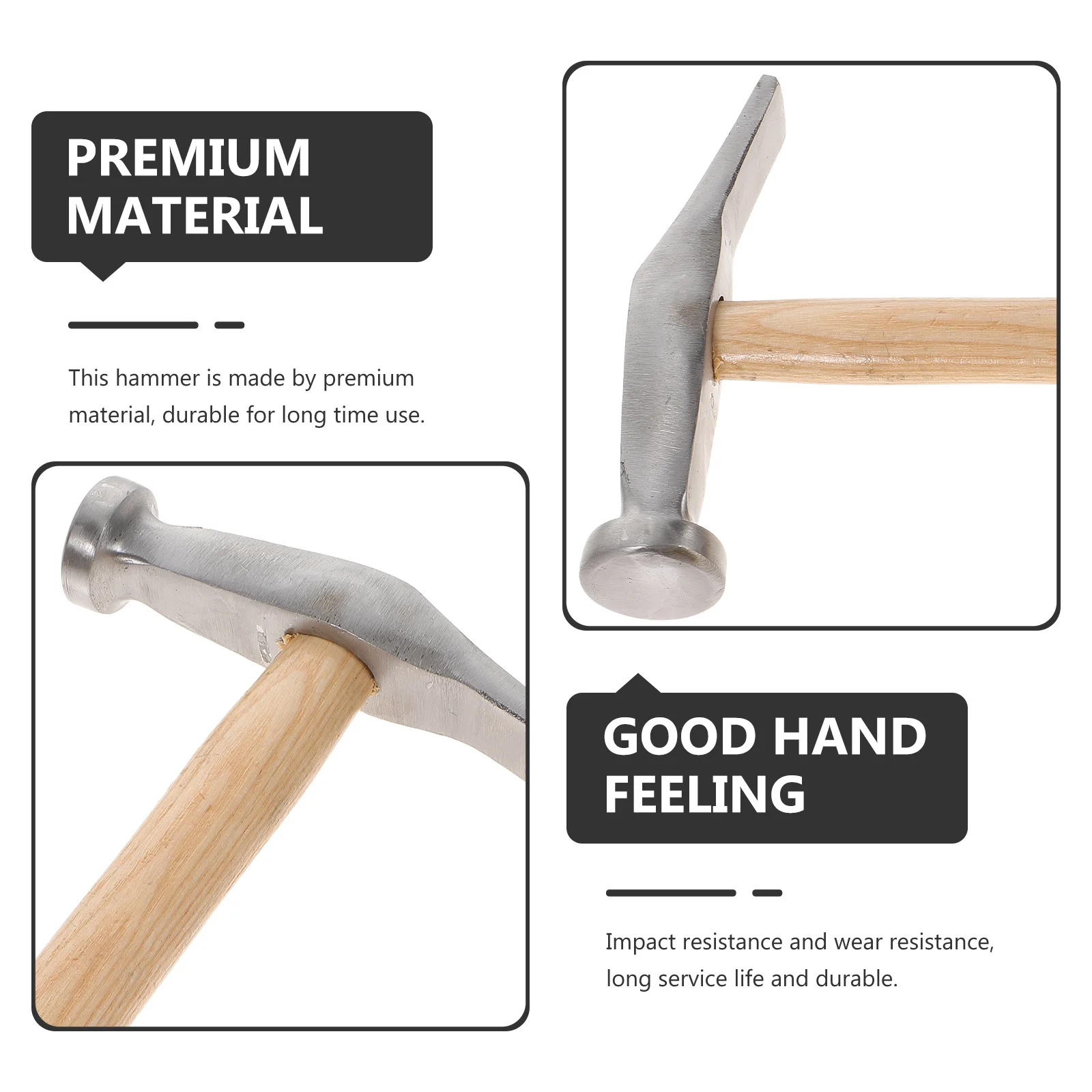 

1Pcs Shoemaking Tool Hammer Steel Head Wooden Handle for Shoes Repair Rustproof Lightweight Wear Resistant Hammer for Craftsmen