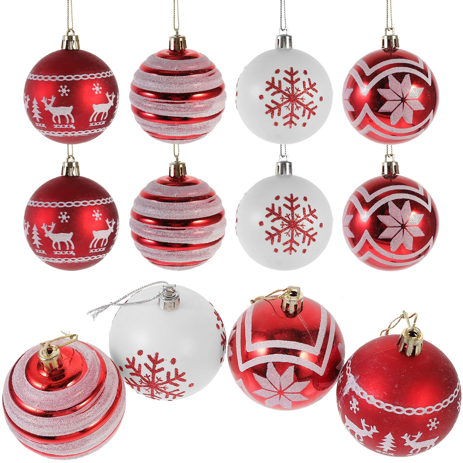 

24Pcs Christmas Tree Hanging Ball Ornaments Traditional Xmas Decor Lightweight Decorative Balls for Holiday Party Supplies