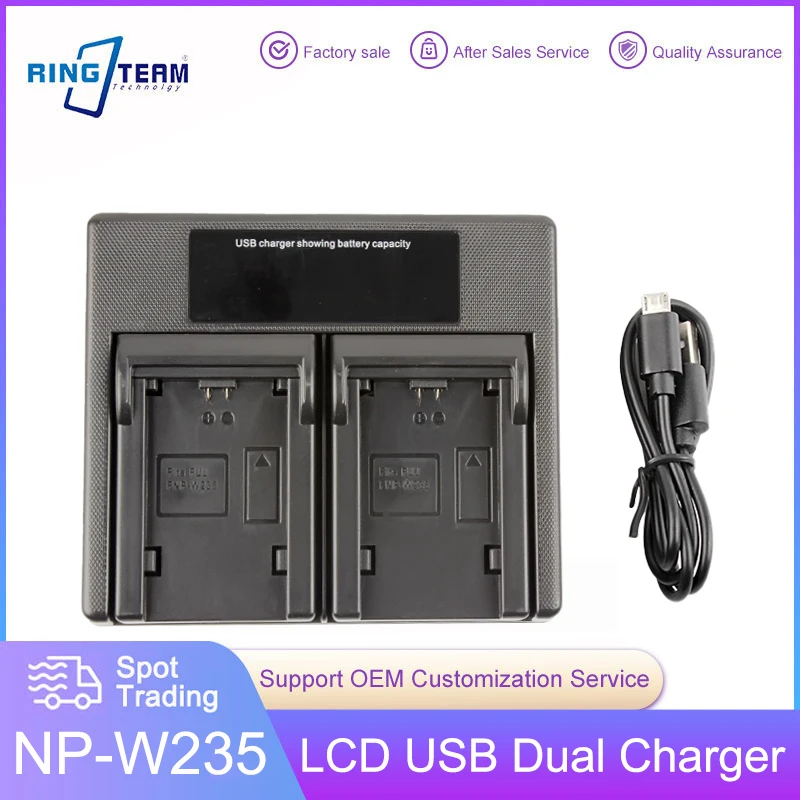 NP-W235 NP W235 LCD USB Dual Battery Charger for Fujifilm XT5 X-T5 X-H2S X-H2 X-S20 X-T4/XT4 GFX50S Ⅱ GFX100S Camera