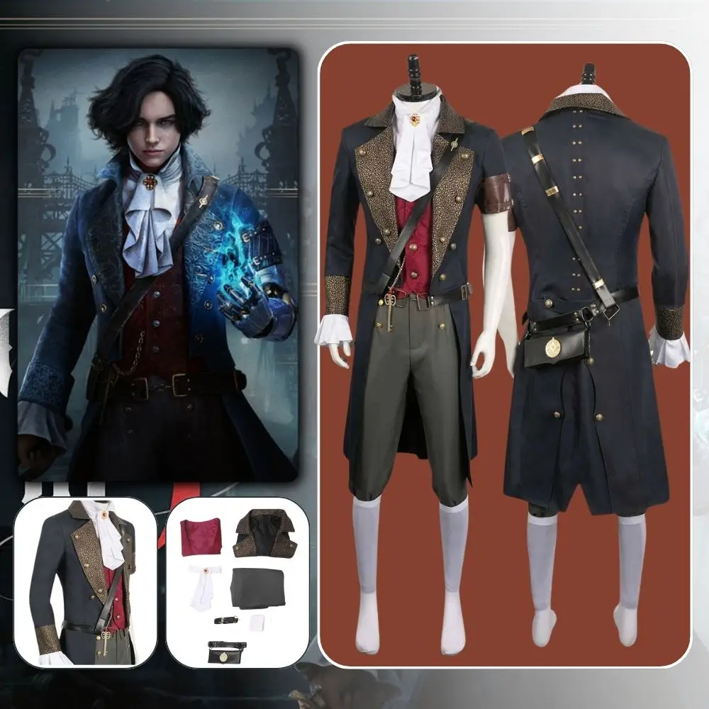 

Game Lies Of P Cosplay Fantasia Costume Disguise for Adult Men Uniform Jacket Pants Set Role Play Outfit Halloween Carnival Suit