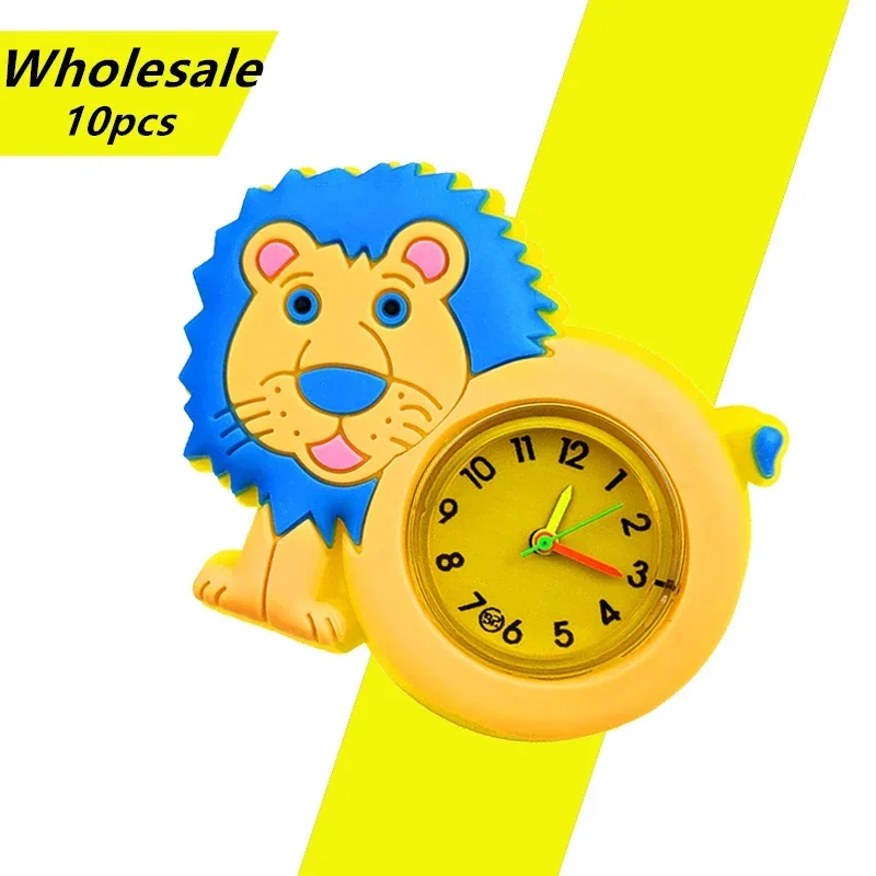 10pcs Wholesale Dinosaur Children Watch 3D Unicorn Lion Shark Toy Kids Watches Students Clock Baby Christmas Gift for Girls Boys