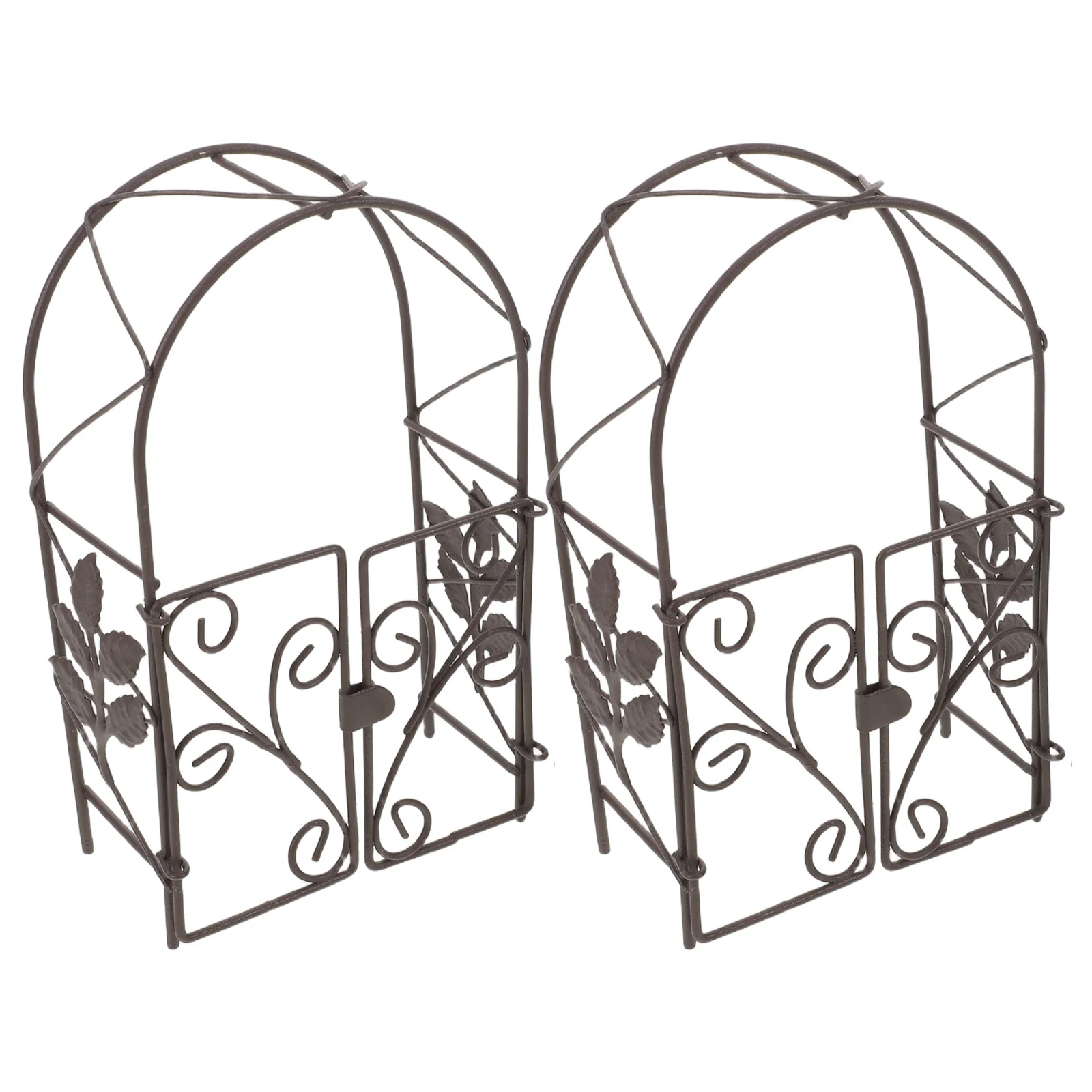 

2pcs Miniature Wedding Arch Iron Fairy Gate Garden Decor Mini Garden Accessories - Metal Arbor