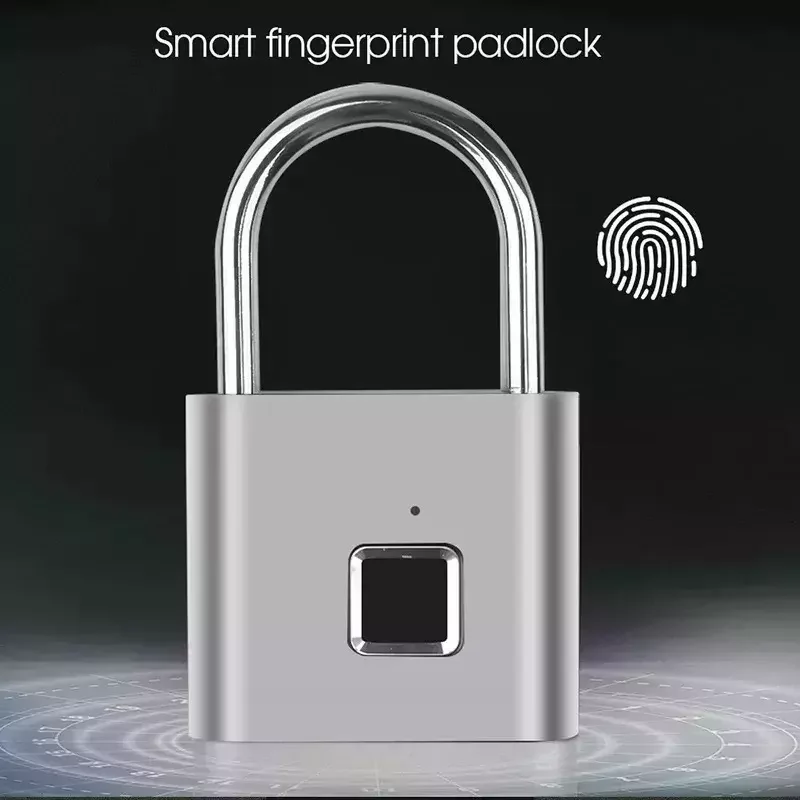 Smart Keyless Locks USB Rechargeable Security Fingerprint Padlock Quick Unlock Zinc Alloy Electronic Door Lock