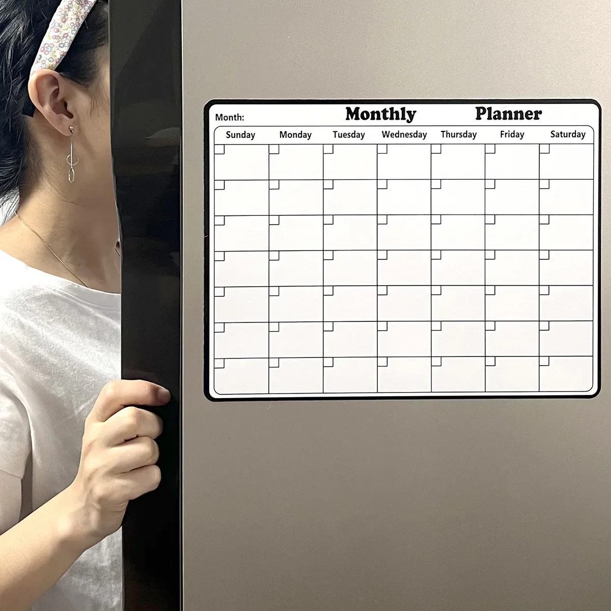 Magnetische koelkast droog uitwisbare kalender maandelijkse planner whiteboard record message board memo pad muur kalender benodigdheden