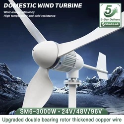 Poland Warehouse 3000W  Wind Turbine Generator Complete Set 48V 96V Free Energy Generators Windmill With MPPT Controller Inverte