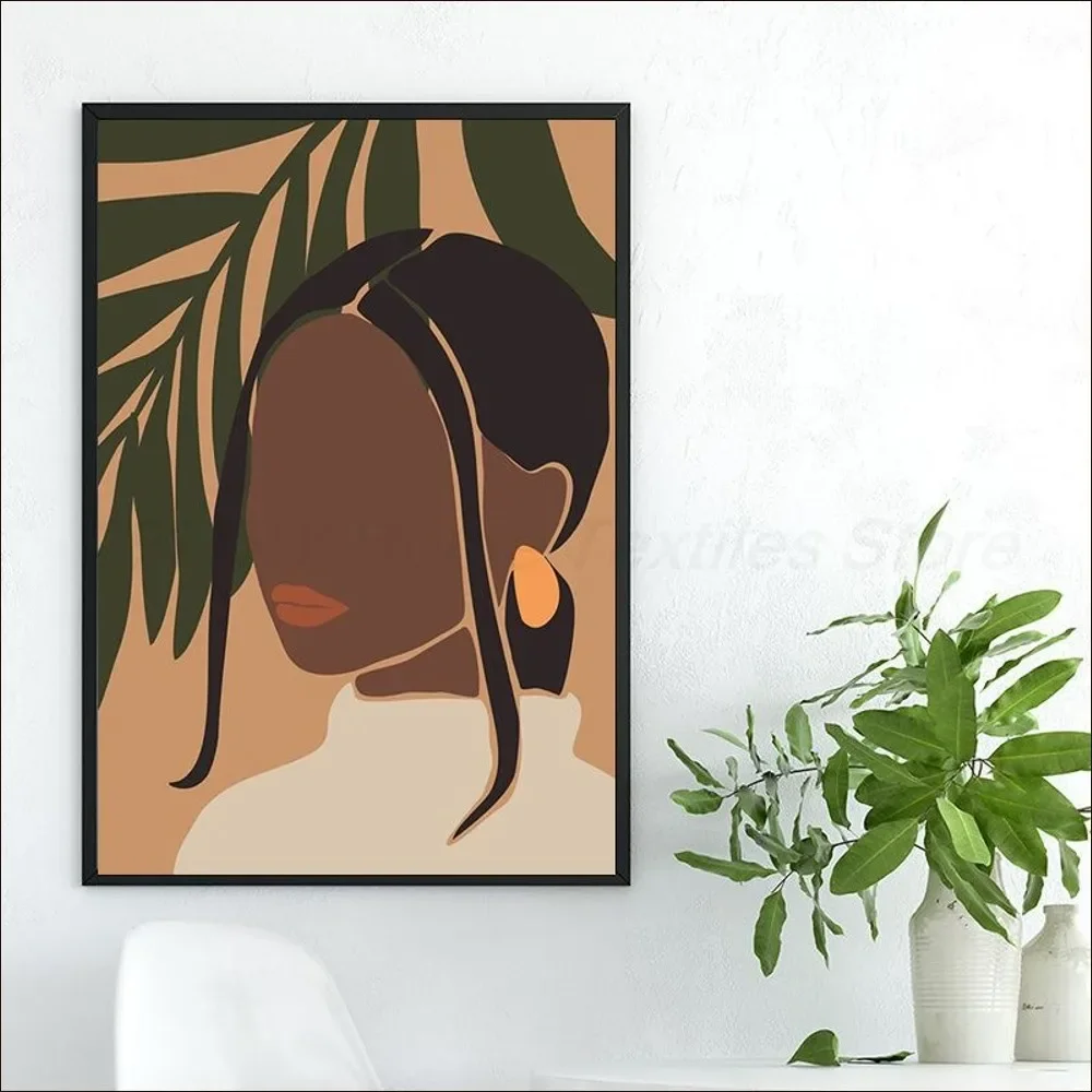 Abstract african woman flower Poster Anime Poster Sticky HD Quality Poster Wall Art Painting Study Wall Decor