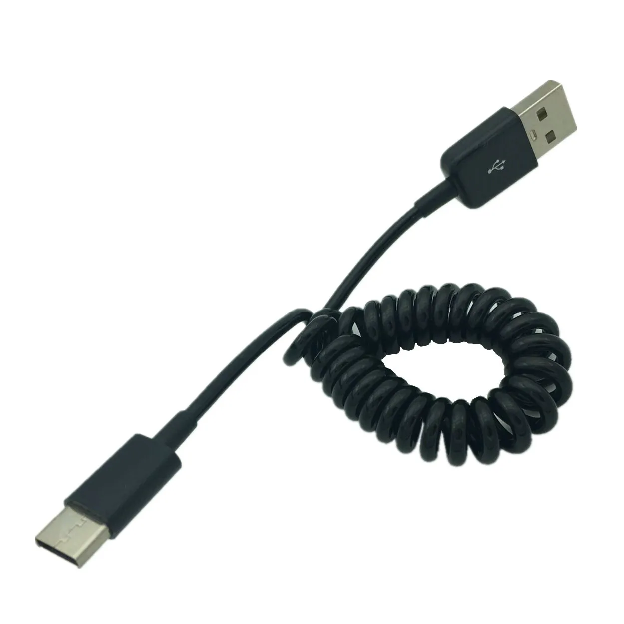 USB spring cable USB 3.1 tpye-c female to USB 2.0 male for Huawei/Android 1m