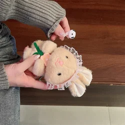 Earphone Case for Apple Airpods 4 Pro 3 2 1 Cartoon Funny Rabbit Plush Headphone Cases Wireless Bluetooth Protective Cover
