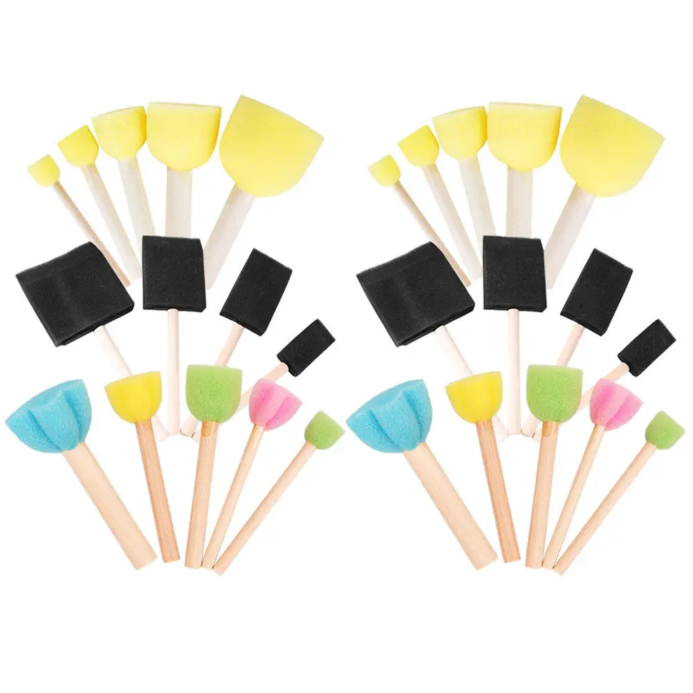 

28Pcs Sponge Stampers Kids Painting Tools Set Portable Soft Drawing Sponge Brushes for Graffiti DIY Creative Art Projects