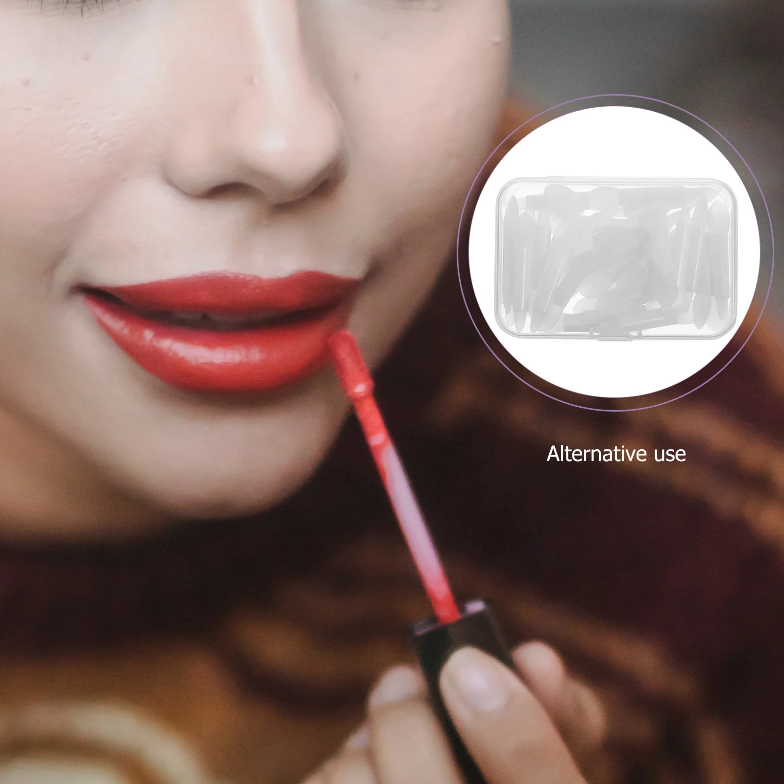 1 Juego de cepillo aplicador de lápiz labial de silicona, cepillo de lápiz labial portátil blanco, herramienta de maquillaje para máscara de labios precisa, viaje profesional