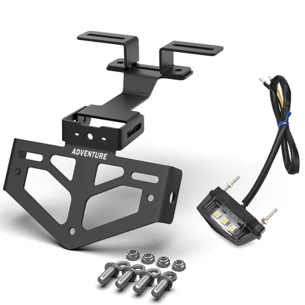 For 690 SMC Duke 125 200 390 690 790 990 1090 1190 1290 ADVENTURE RC125 RC200 RC390 License Plate Mount Holder Frame LED Light