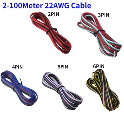 5m-100m 22awg 2pin 3pin 4pin 5pin 6pin Extension Electric Wire 5050 3528 RGB RGBW RGBWW RGBCCT LED Strip Extend Cable Connector