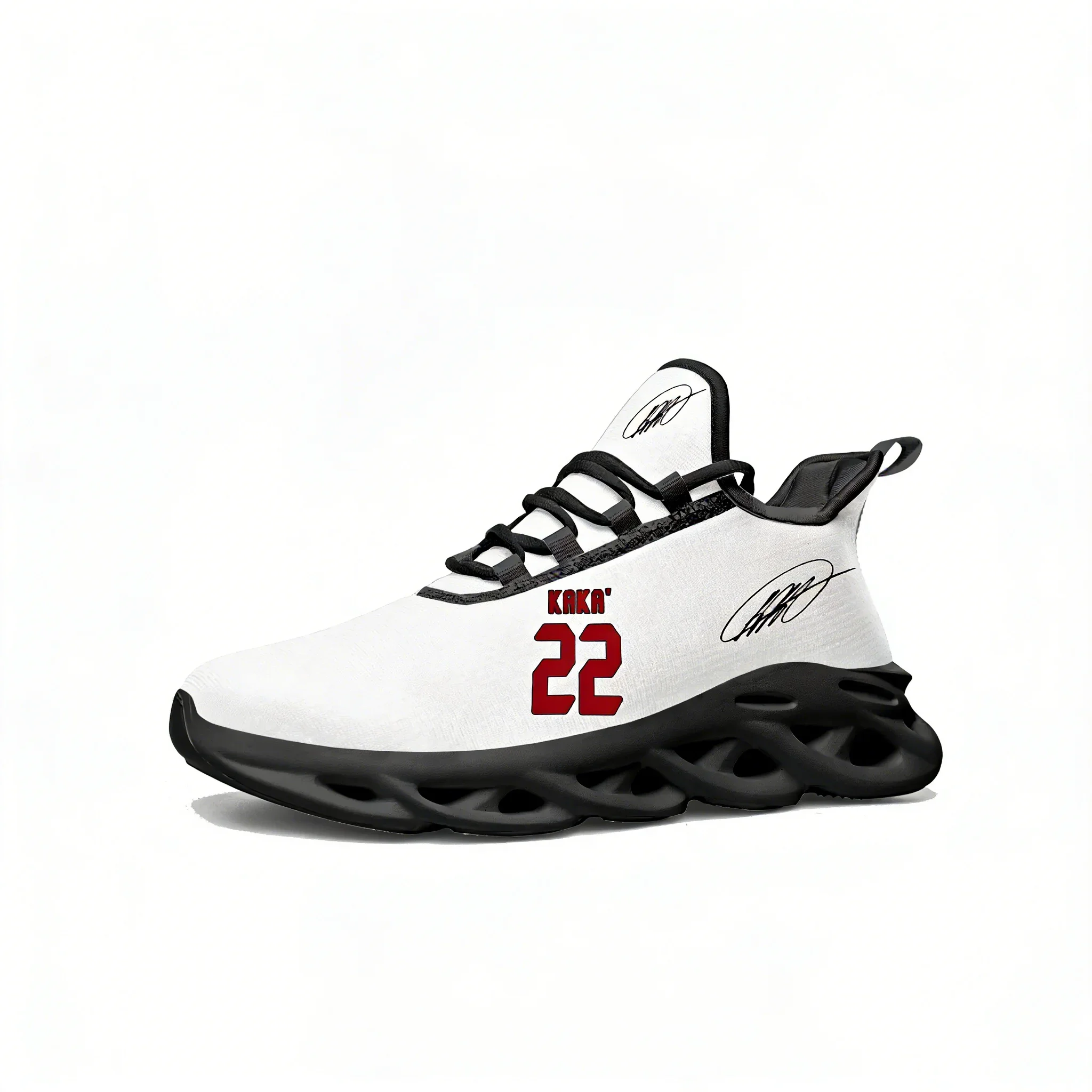 Zapatillas Deportivas Kaka No.22 para Hombre y Mujer, Calzado Deportivo, Estrella del Fútbol Brasileño, Zapatillas con Cordones de Malla, Calzado Hecho a Medida, Color Negro