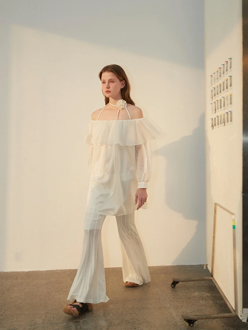 

Cariedo Fairy Cool Pants Thin Flared Pants Summer New Arrival Women's Korean Sle Commute Wind Long Pants Polyester 00%