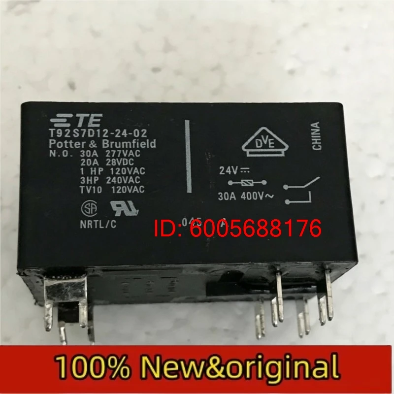 5pcs New Relays New bulk Tyco T92S7D12-24-02 24V 30A high power relay DC24V