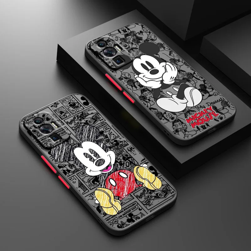 Mickey Mouse Movement Phone Case For Xiaomi Redmi A1 A2 7 8A 9 10 Prime Power T C A NFC K20 K40 Gaming Frosted Translucent Soft