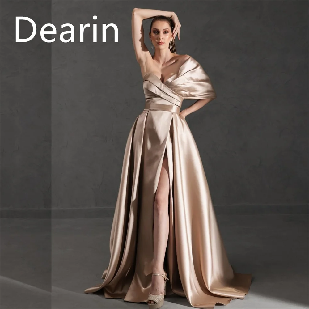 Customized Evening Gown Dearin Off-the-shoulder A-line Floor Length Skirts Bespoke Occasion Dresses Prom Saudi Arabia Formal Dre