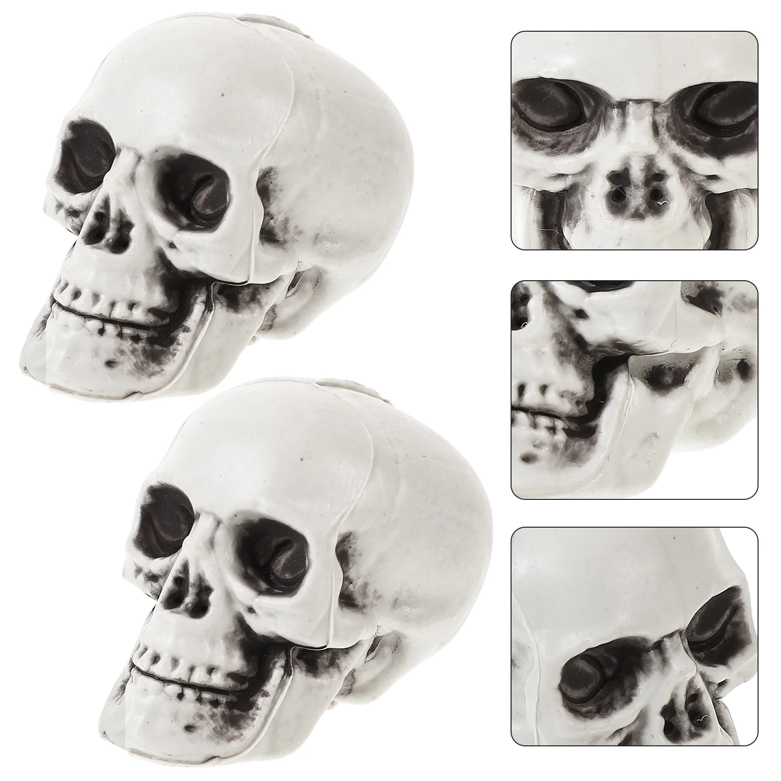 2 Pcs Halloween Window Decor Head Decoration Skull Props Haloween Cauldron Woman