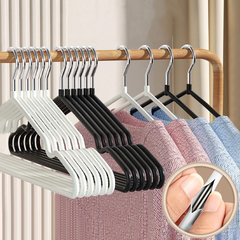 10pcs Non Slip Hangers, Durable Duty Hangers, No Shoulder Bump Suit Hangers, Laundry Hangers,Space Saving Adult Clothes Hangers