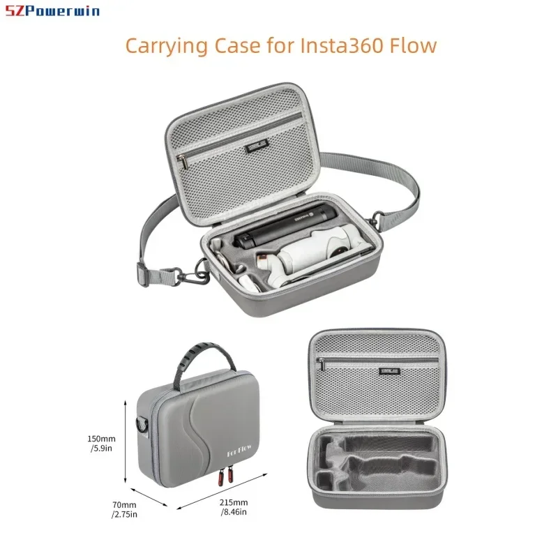 

SZPowerwin Portable Carrying Case For Insta360 Flow Phone Handheld Stabilizer Accessories Storage Bag Waterproof Protective Box