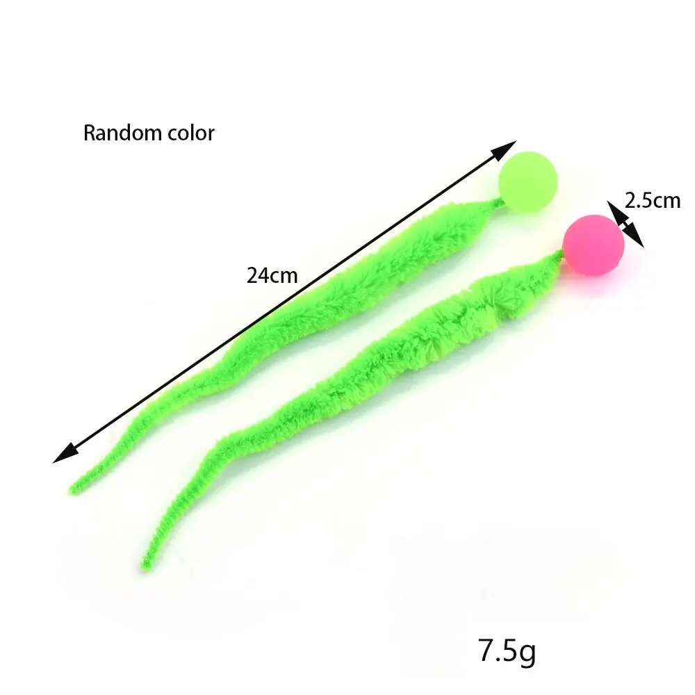 1 Piece Pet Cat Toy Fluorescent Elastic Ball Caterpillar Random Color S