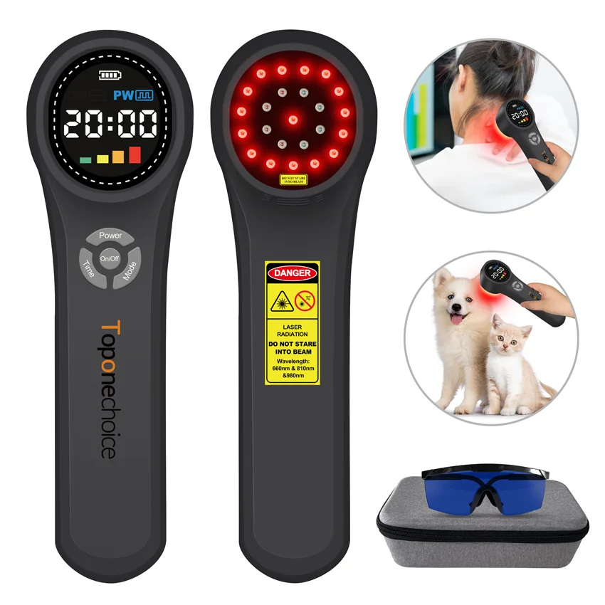 24 Diodes 660nm+810nm+980nm Cold Laser Device for Cervical Spondylosis Near Infrared Light Therapy for Humans Vets Pain Relief