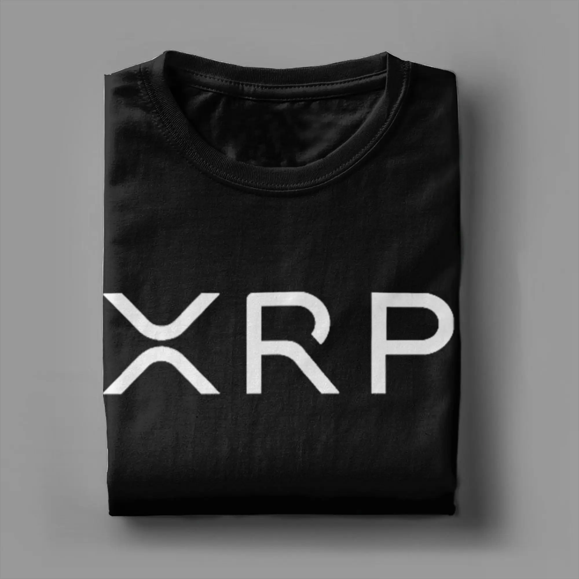 التحقق من العملة المشفرة ارتداء تموج XRP الرجال تي شيرت مضحك تي شيرت قصير الأكمام Crewneck تي شيرت القطن الخالص هدية الملابس