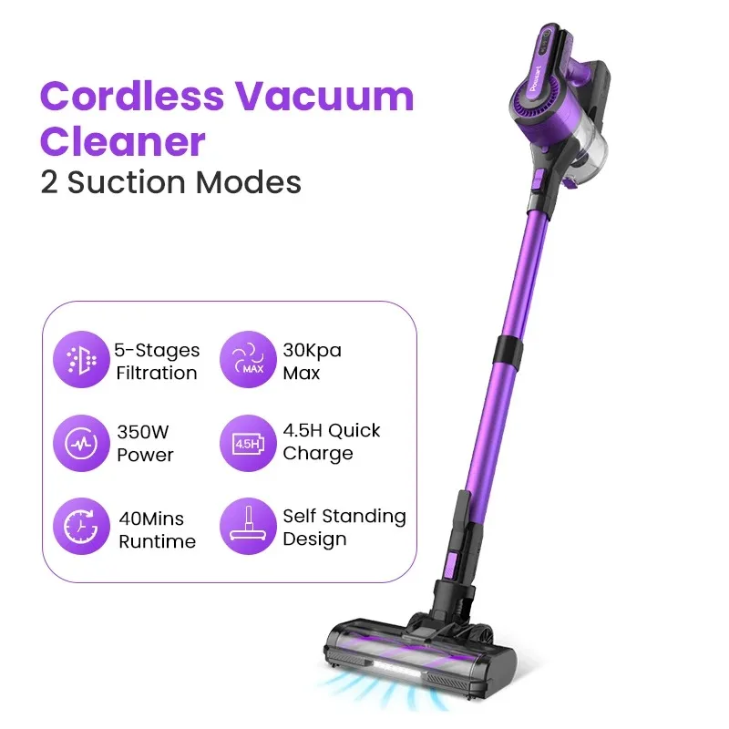 Poweart V80/V870 30KPa Cordless Vacuum Cleaner 8-in-1 Stick Vacuum Up to 45min Runtime for Hardwood Floor Pet Hair Home Cleaning