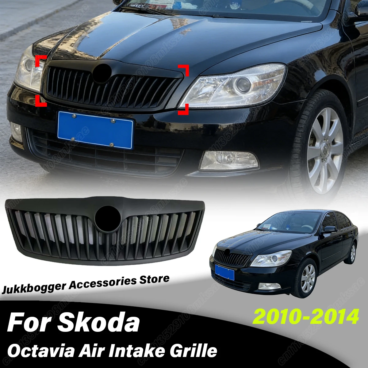 

Для Skoda Octavia 2010-2014: Защитная накладка на бачок омывателя, декоративная решетка воздухозаборника, элементы обвеса кузова