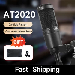 AT2020 Wired XLR Condenser Microphone Podcasting Desk Mic Stand Home Recording Studio For Singing Live Screaming