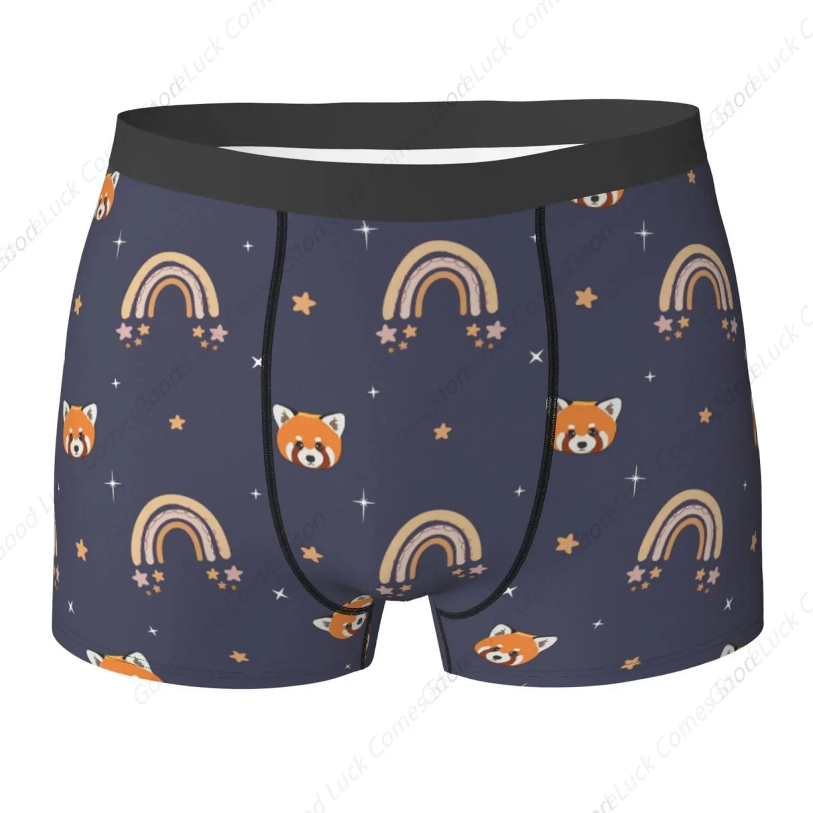 Red Panda Pattern Men's Underwear Boxer Briefs Soft Stretch Underpants Trunks for Gift Small