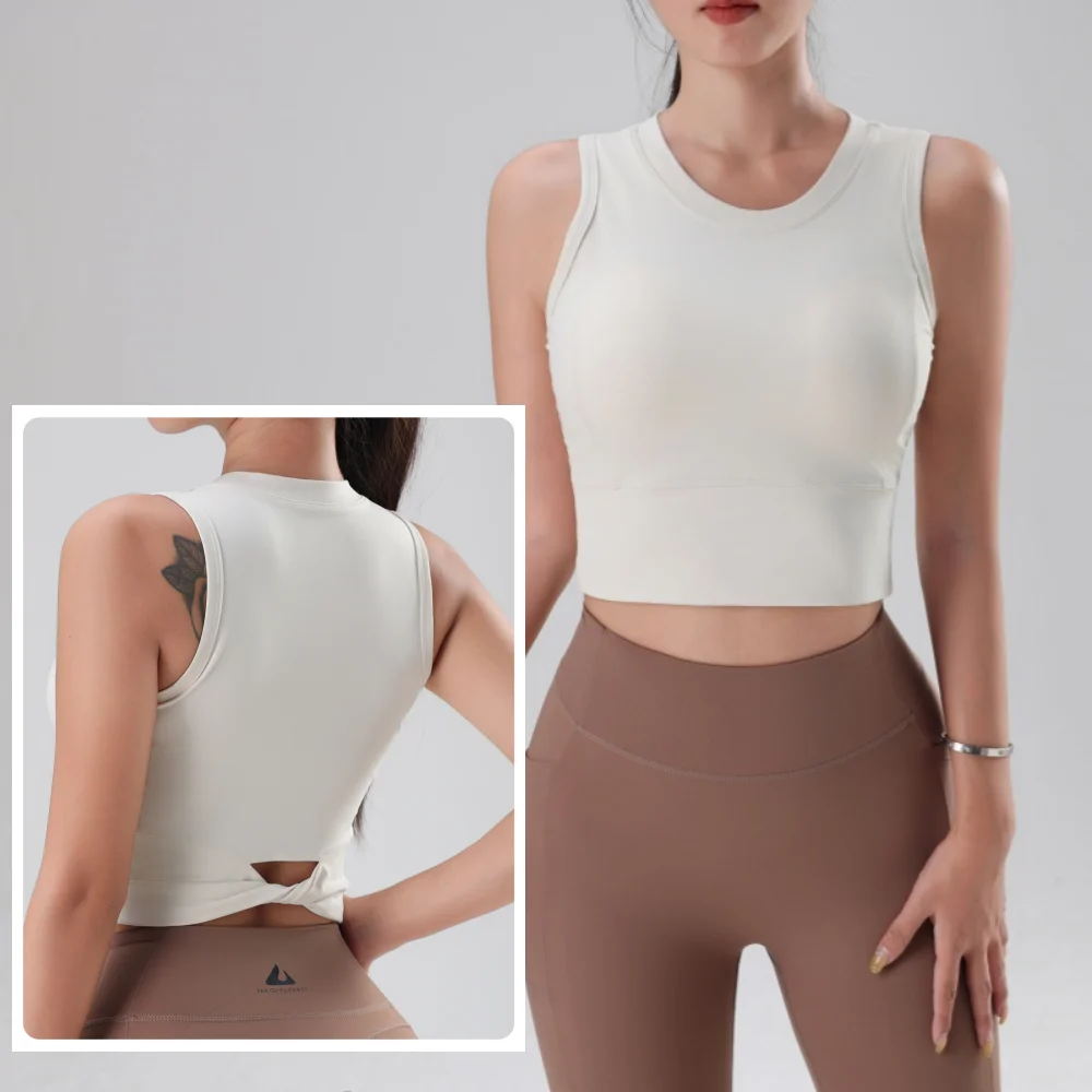 Summer Women Yoga Solid Color Sleeveless Elastic Breathable Tank Tops Outdoor Sports Fitness Gym Workout Back Hollowed-out Vest