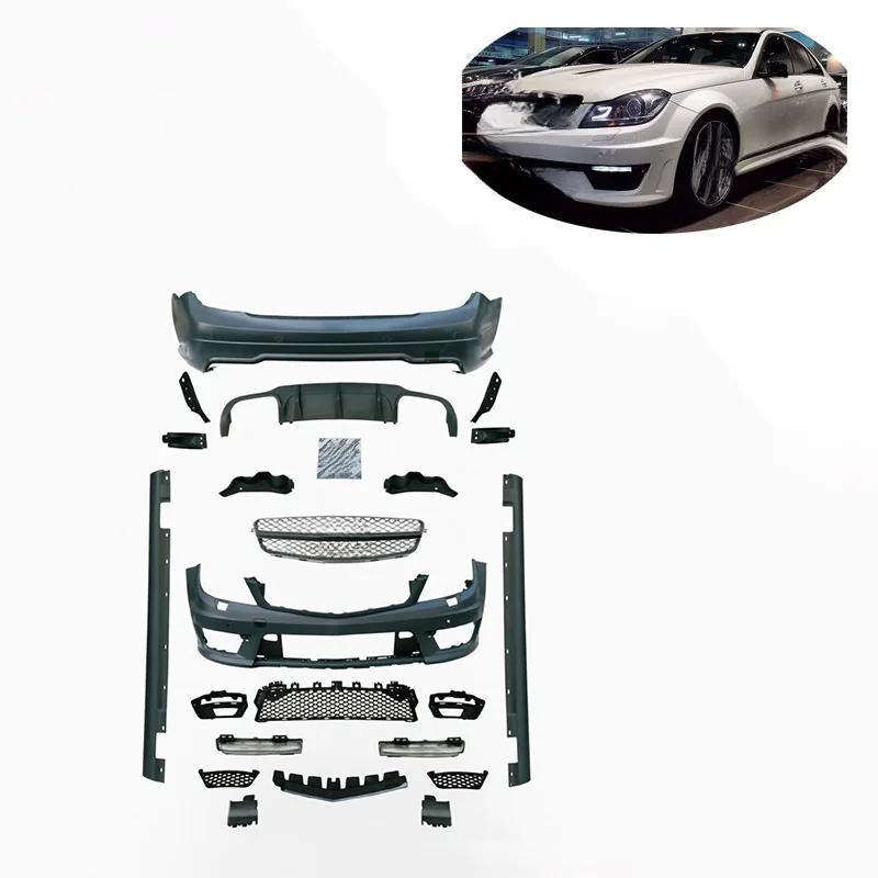 High Quality C63 Style Conversion Body Kit For C Class W204 2011-2014 Facelift Upgrade Tuning Parts
