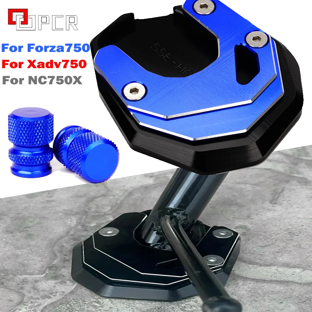 Kickstand ampliador para honda forza750 xadv750 nc750x xadv forza 750 motocicleta cnc pé suporte lateral extensão almofada placa de suporte