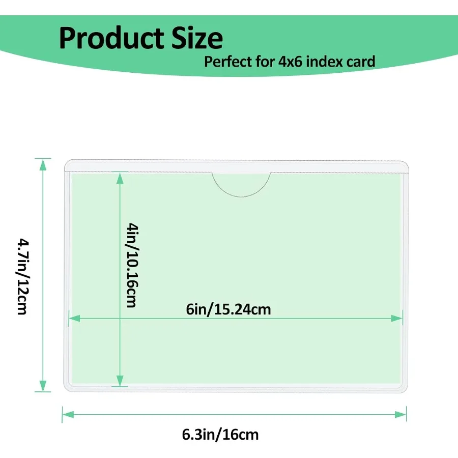44 Pack labels for storage bins Adhesive Pots Index Card Pots with Top Open for Loading Clear Plastic Labels Holders for Organi