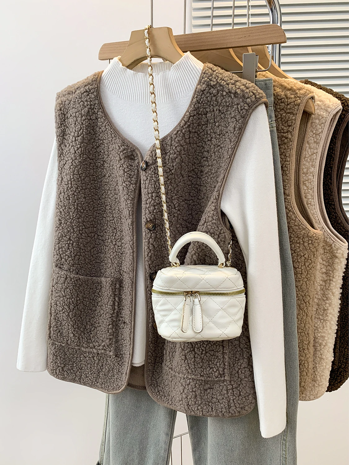 

Lamb Fur Women's Jaet Autumn Winter New Sle Loose Lightweight Warm Svel plus Size Versatile Outerwear Fem