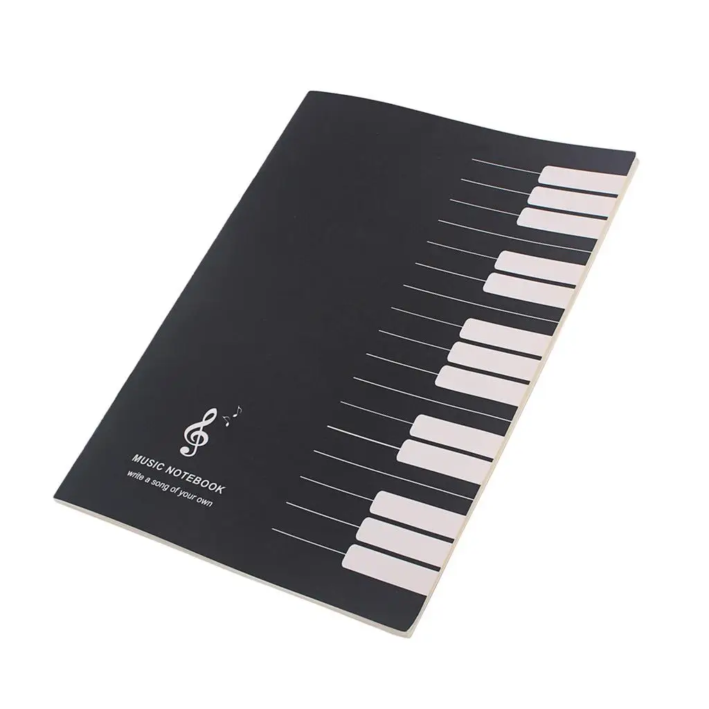 Black White Music Manuscript Notebook Large Format Staff Paper Book for Beginner Music Theory